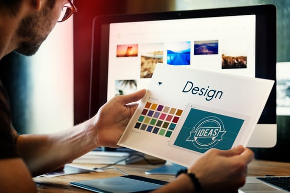 Graphic design in progress at Door No. 3, enhancing brand visual identity.
