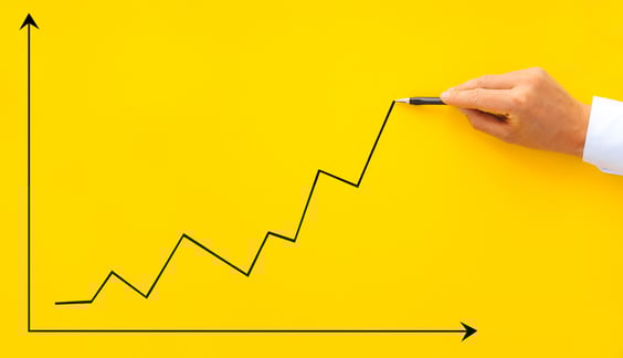 Line Graph of Increasing ROI on investment