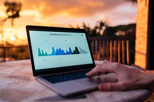 Website traffic graph shown on a computer screen